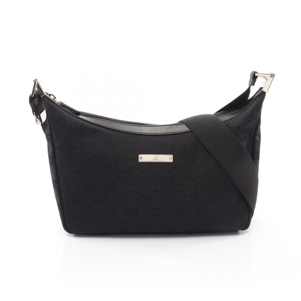 GUCCI Authentic Black Leather Shoulder Bag